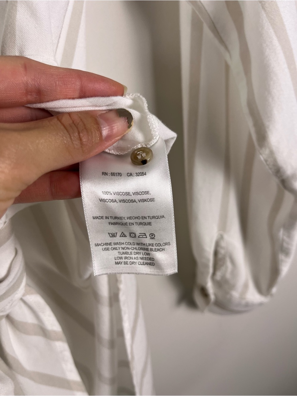 Anthropologie Maeve Neutral Striped Button-Up Tie Front Top Size XS Lightweight - Picture 9 of 11